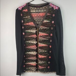 Custo Barcelona Multicolor Long Sleeve Top Size S
